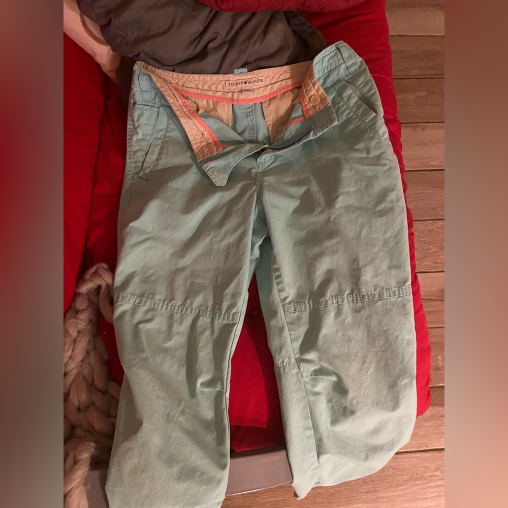 Tommy Hilfiger Aqua and Beige Pants